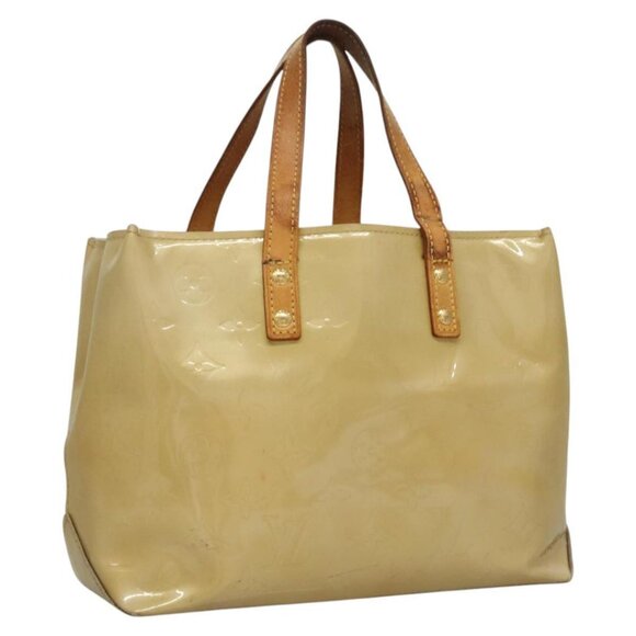 LOUIS VUITTON Monogram Vernis Reade PM Hand Bag Beige M91334 LV Auth BD1369 - Picture 1 of 16